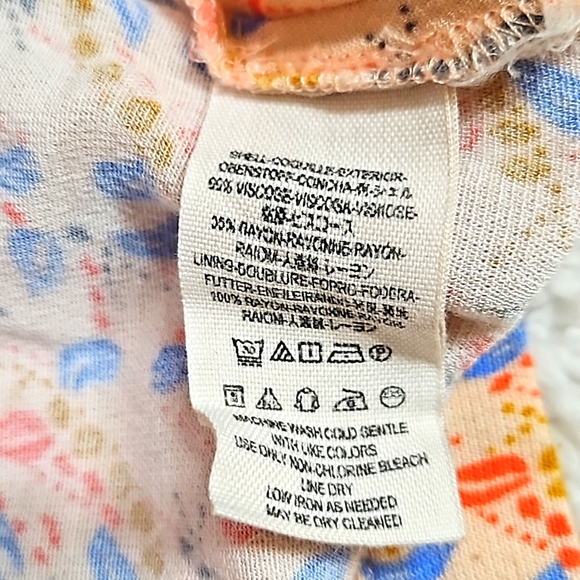 Free People Peach Floral Printed Virginia Romper with/ Open Back Size 6 - Picture 10 of 16